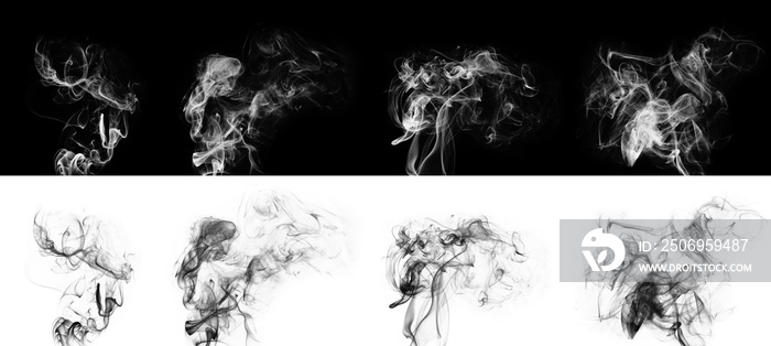 Abstract image of White and Black smoke or fog in black and white background.