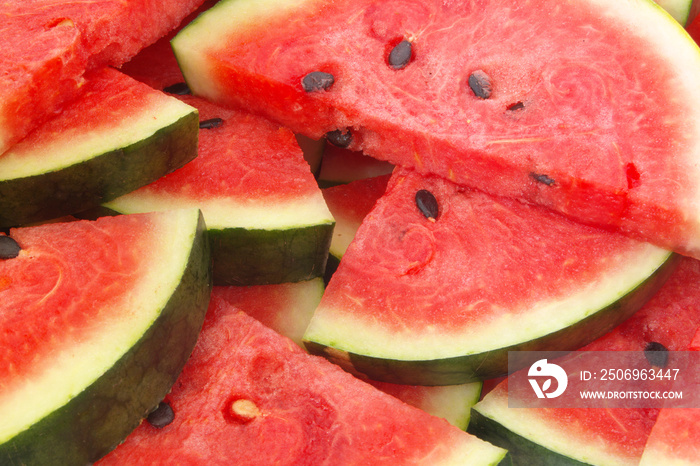 Slices of ripe red watermelon