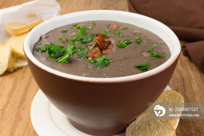 Traditional Brazilian beans soup called caldo de feijão