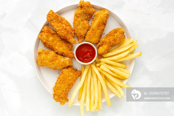 Homemade chicken nuggets battered with panko