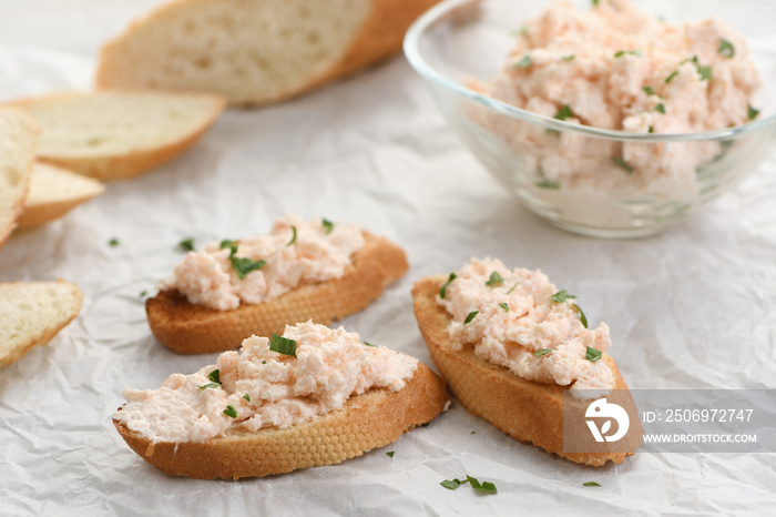 Appetizer pate  salmon with soft cheese