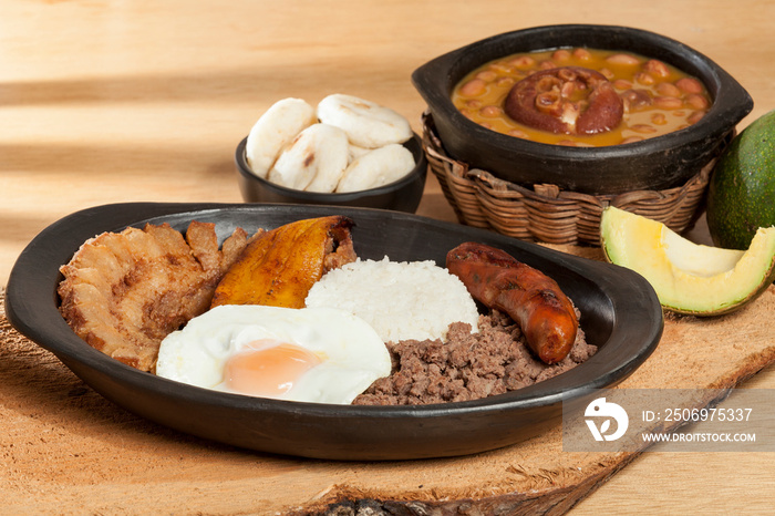 Bandeja paisa, a typical dish in the Antioqueña region of Colombia.