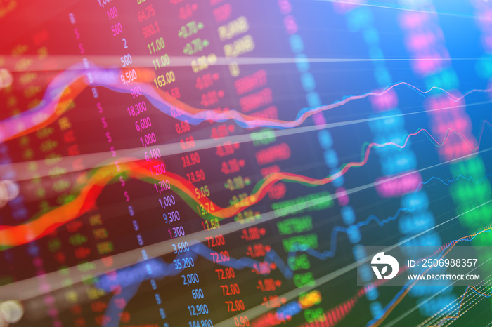 Statistic graph stock market data and finance indicator analysis