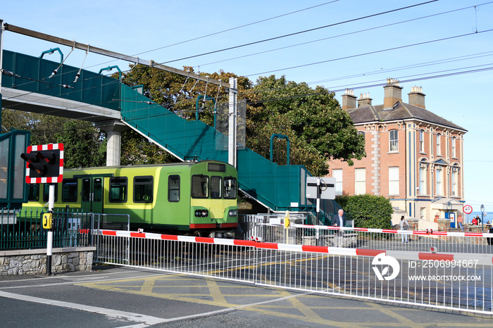 Irelands DART Train Passing Barrier.