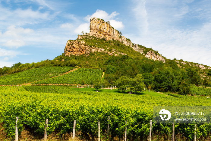 Roche Solutré im Burgund in Frankreich