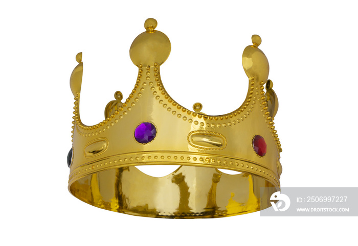 Gold crown isolated on white background