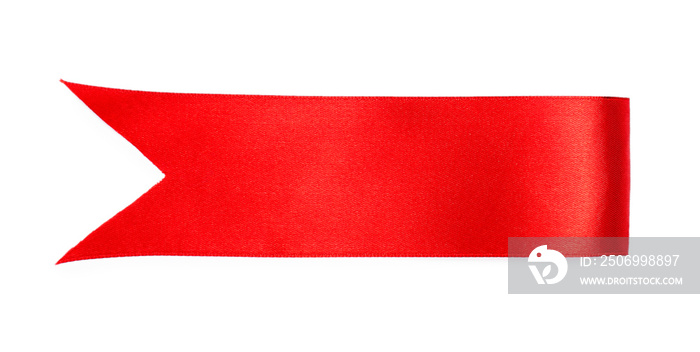 Beautiful red ribbon on white background