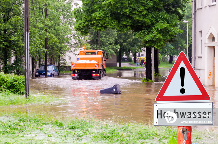 Achtung Hochwasser Schild 01