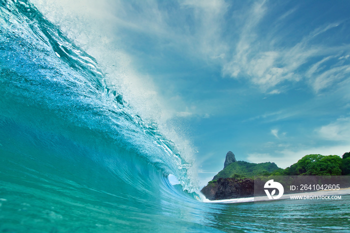 Waves in Fernando de Noronha Island in Brazil