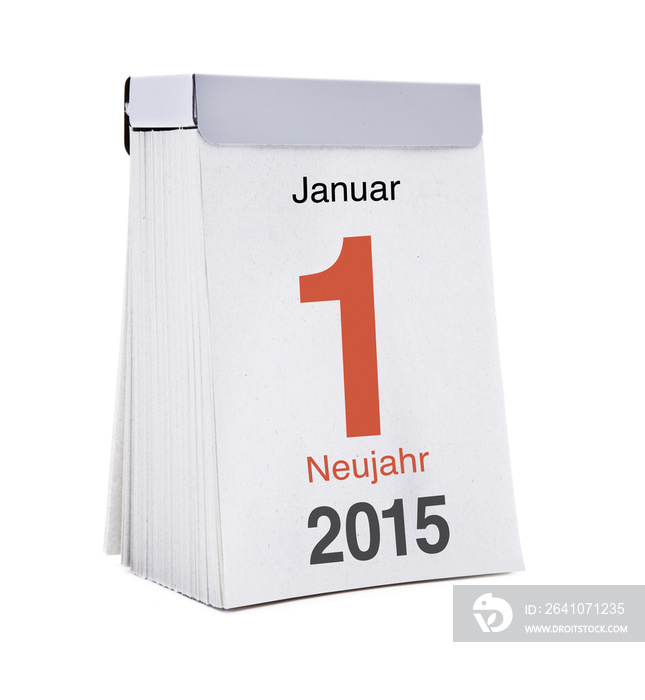 Kalenderblatt Neujahr 2015