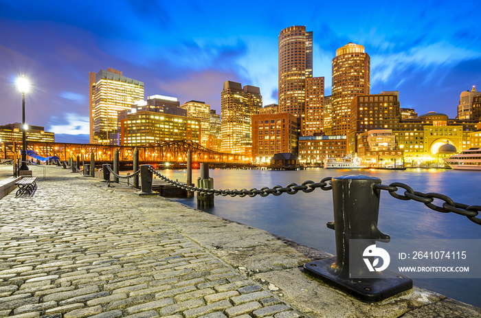 波士顿，马萨诸塞州球迷码头的天际线