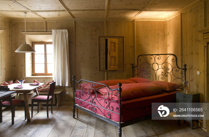 Italy, Trentino Alto Adige, Detail of a bedroom at Hotel