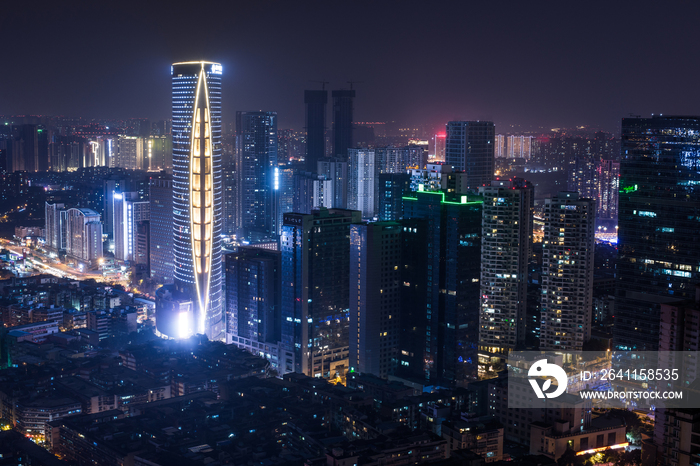 四川省成都城市建筑夜景