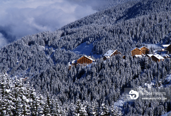 France, Savoie. Houses of Meribel