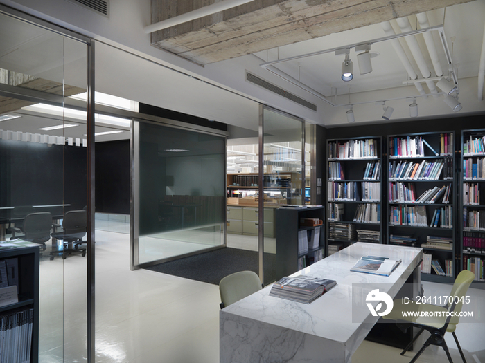 Bookshelf in modern office