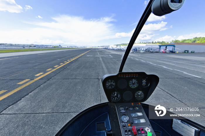 Airport Runway From a Cockpit