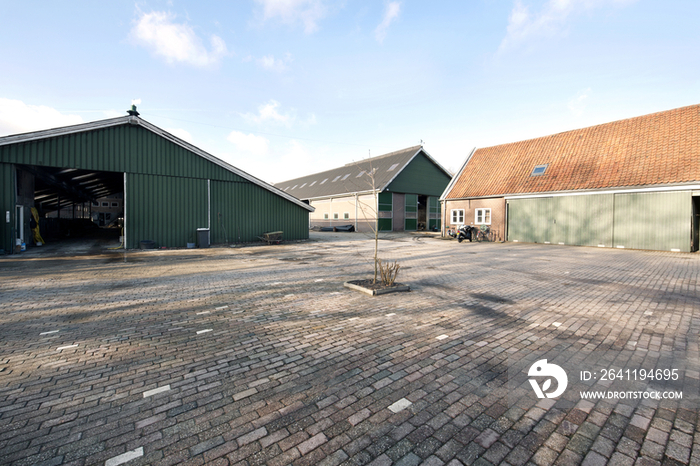 Stables and barn at a dairy farm