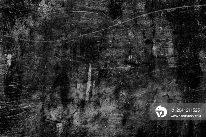 Old abandoned dark concrete floor surface with scratches and spots for texture background