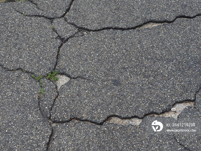 破裂的柏油路面纹理背景