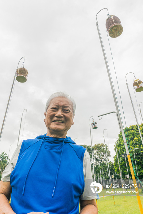 An active aging elderly who is a bird collector