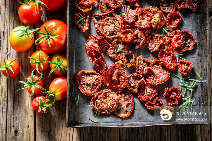 Full of vitamins tomatoes dried in the sun