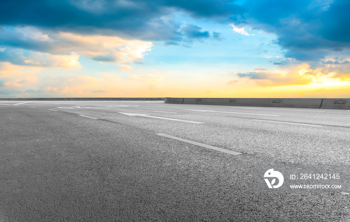 Air highway asphalt road and beautiful sky scenery