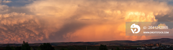 Thunderstorms at sunset;  Wyoming