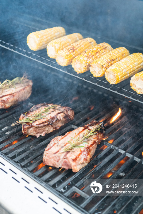 Grilling steak