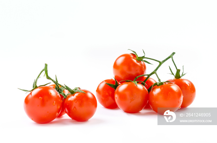 Brunch of cherry tomatoes isolated on a white background