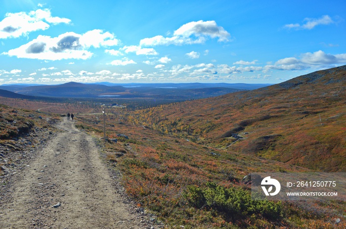 Pallas - Yllastunturi national park, mountains, trails and fall in Finnish Lapland