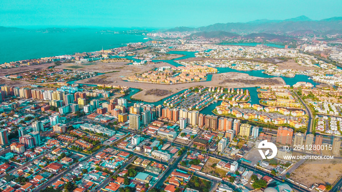 Aerial shot of the joao pessoa touristic city in northwest of Brazil