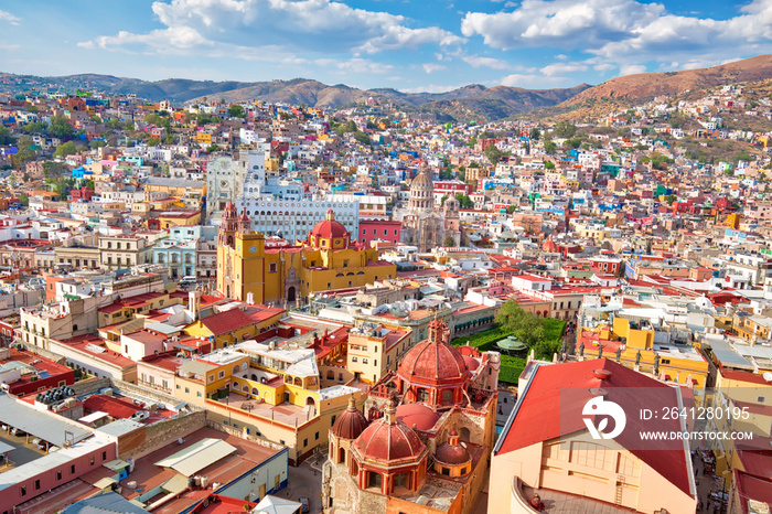 Guanajuato, scenic city lookout and panoramic views from city funicular