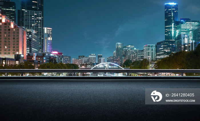 Melbourne urban cityscape skyline night scene