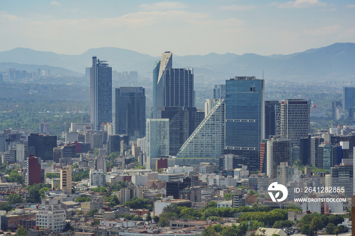 Aerial view of Mexico cityscape