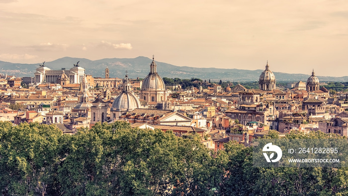 The city of Rome in the afternoon