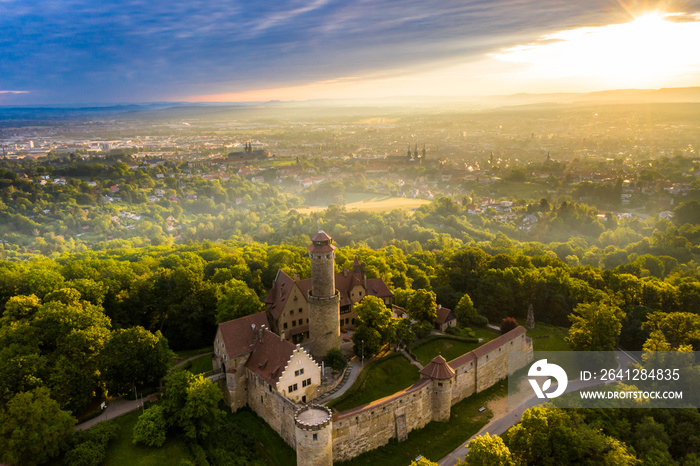 Aerial view: Altenburg, medieval hilltop castle, Bamberg, Steigerwaldhöhe, Upper Franconia, Franconi