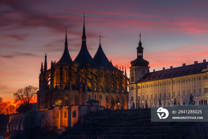 Sunset over St. Barbaras Church, Kutná Hora, Czech Republic