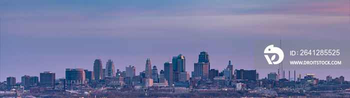 Panoramic view of Kansas City skyline, USA