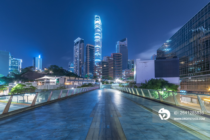 香港市区夜间天际线