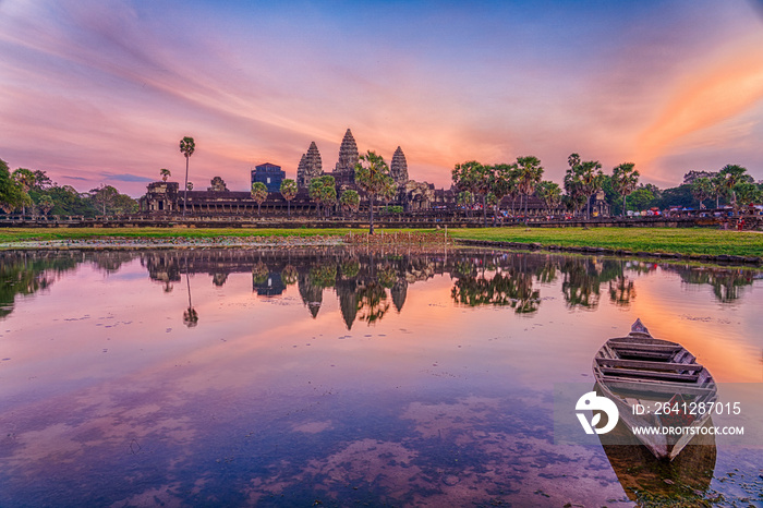 HDR Image of Angkor Wat Temple, Siem Reap, Cambodia	