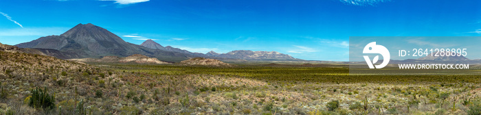 Las Tres Virgenes火山南下加利福尼亚全景