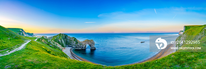 Durdle Door全景，多塞特，侏罗纪海岸，英国