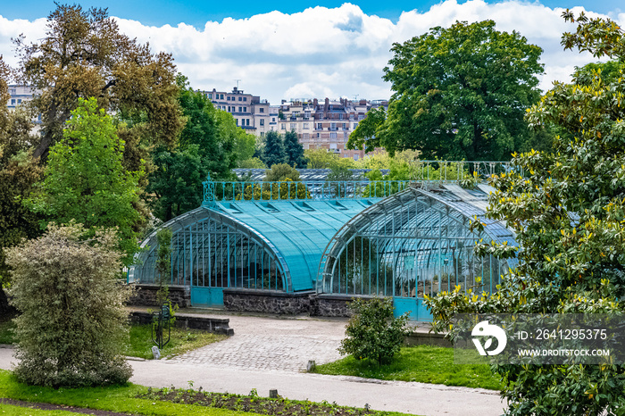 Paris, the Auteuil greenhouses, beautiful public garden in spring