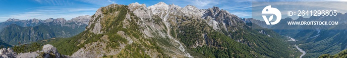 Ridge connecting Valbona and Theth valley in Albania