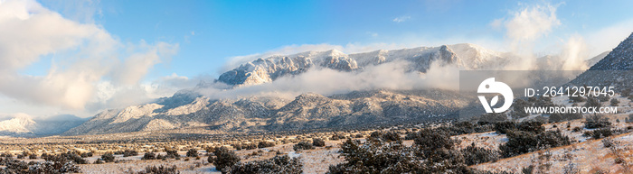 Panoramic View of Sandia Mountains after a Snow Storm