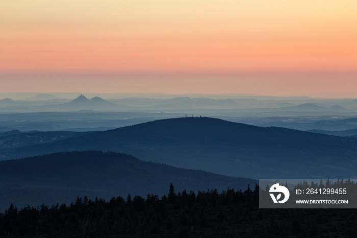 View of the Giant Mountains and the Jizera Mountains from Szrenica