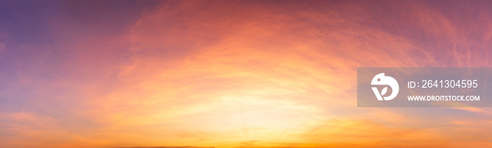Panorama twilight sky and soft clouds nature background