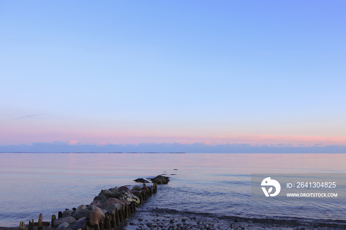 Buhne an der Ostsee, Seebestattung, Trauer Karte