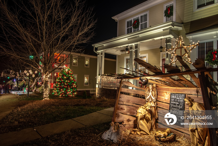 Outdoor christmas decorations at christmas town usa