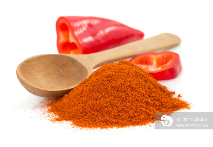 paprika powder isolated on white